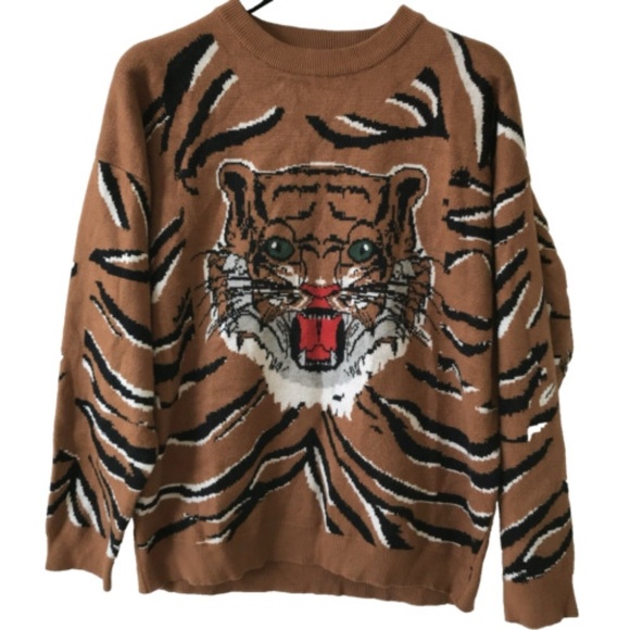 Simplee Tiger Sweater Woman Size Large - Picture 1 of 12